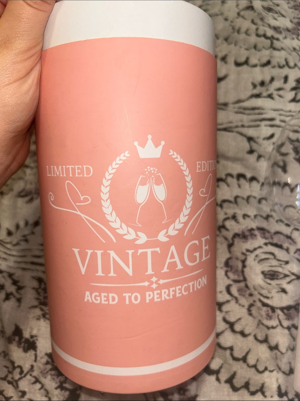 Vintage Pink Crystal Wine Glass 50th Birthday Gift New - Picture 6 of 8